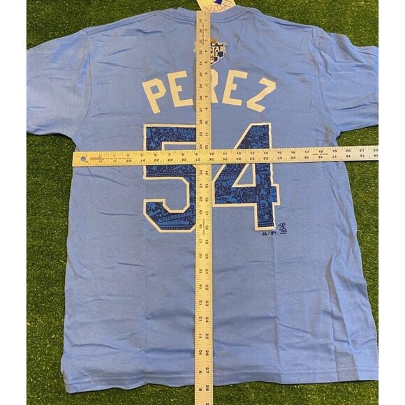 Kansas City Royals shirt mens medium blue All Star Game Chris Perez MLB - Picture 8 of 8